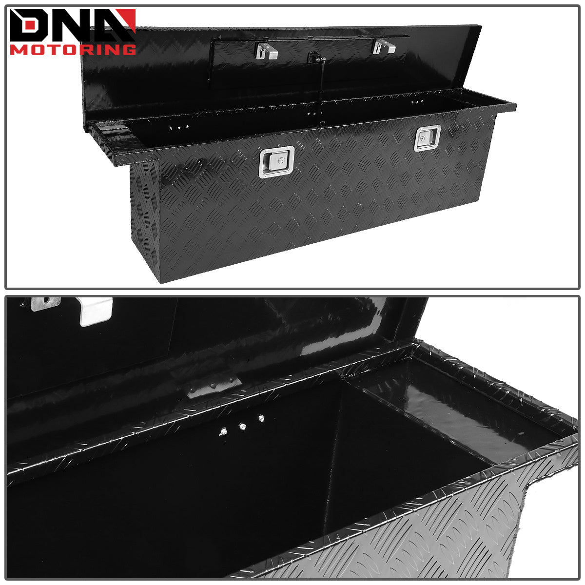 DNA Motoring Aluminum Pickup Truck Bed Trailer Key Lock Storage Tool Box