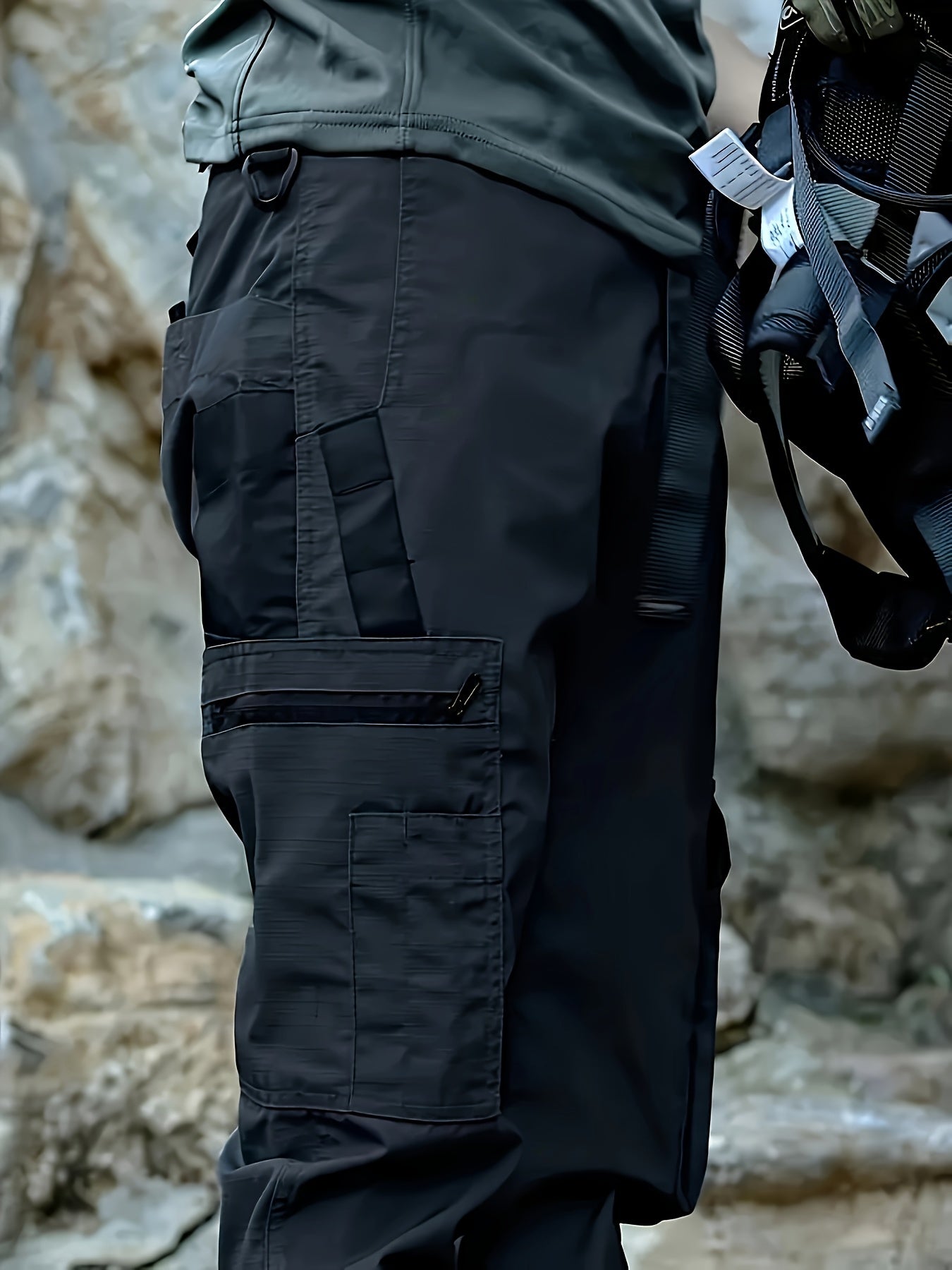 Men's Multi-Pocket Cargo Pants - Waterproof, Durable & Tear-Resistant for Outdoor Activities like Hiking, Camping, Hunting | All-Season Polyester Workwear