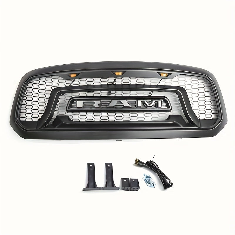 Rebel Grille For 2013-2018 Dodge Ram 2500 3500 Power Wagon Grill Replacement W/LED Lights&Letters Black