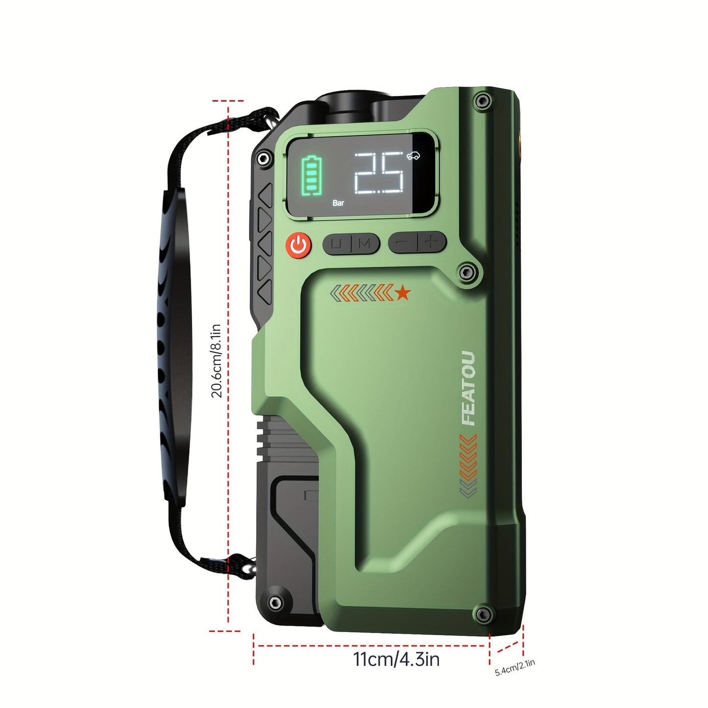 Jump Starter With Air Compressor 5in 1 Jump Starter, 7000A Emergency Starter (applicable To 12V/99% Gasoline Vehicles/2.51gal Diesel) 12VCar Battery Charger With Intelligent Safety Jumper Cable, Start Power Supply With Air Co