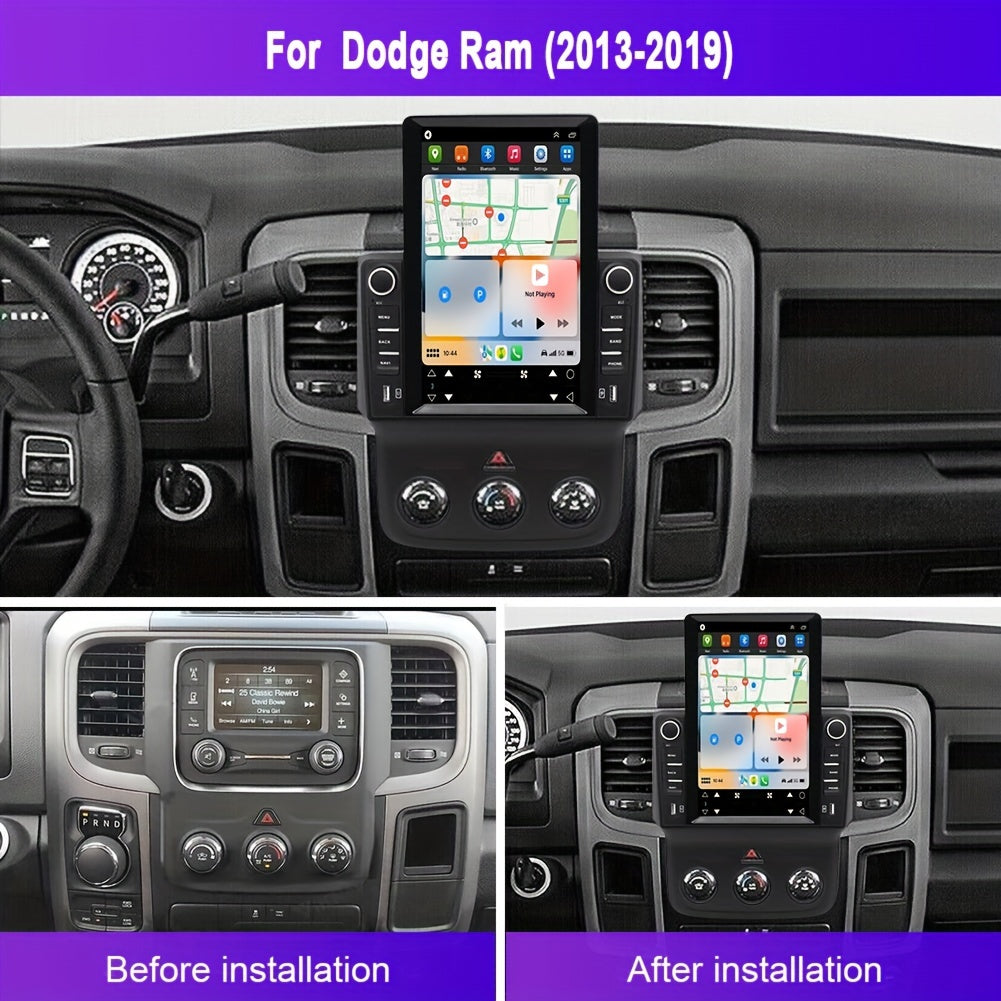 For Ram 1500 2500 3500 2013 2014 2015 2016 2017 2018 2019 9.7" Android 13.0 Car Stereo Radio GPS Navigation System - High-Speed Touchscreen Car Player With Rear View AHD Camera Input