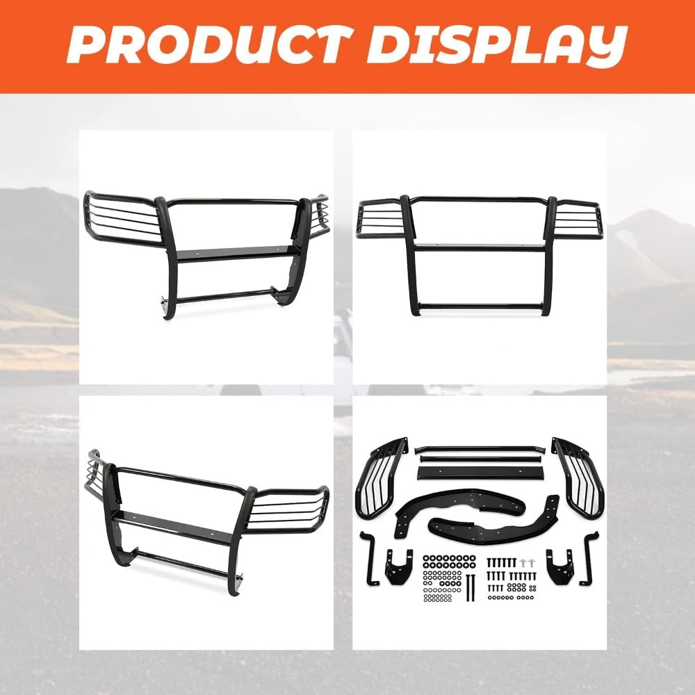 Brush Grill Guard Compatible with 2005-2014 Taco ma Front Bumper Grille Guard Protection Bull Bar Powder Coated Steel Black