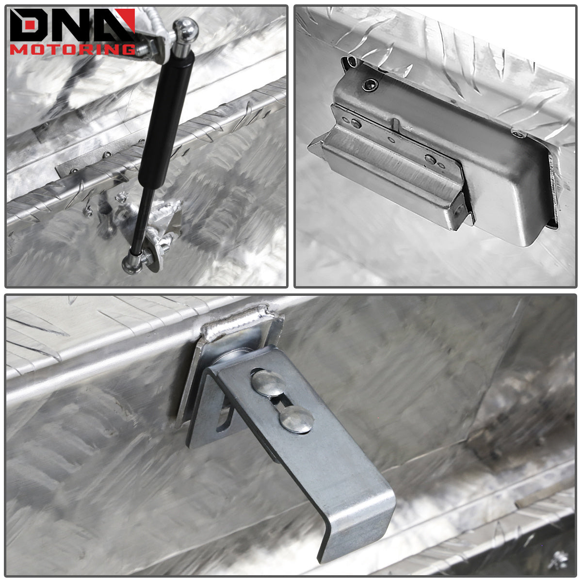DNA Motoring Aluminum Pickup Truck Bed Trailer Key Lock Storage Tool Box