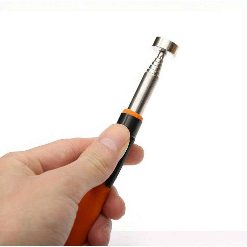 8lb Magnetic Pickup Tool with Ergonomic Orange Grip - Durable, Extendable Stainless Steel Rod for Easy Retrieval