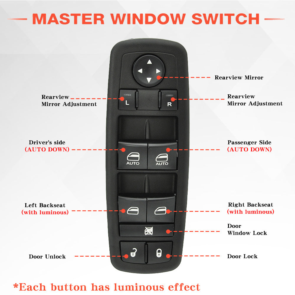For 2009 2010 2011 2012 For Dodge For Ram For 1500 For 2500 For 3500 Driver Side Power Master Window Control Switch