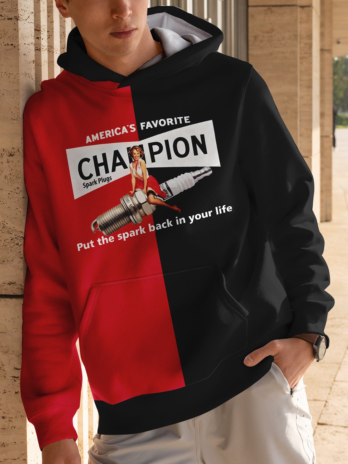 Men's Graphic Hoodie - Long Sleeve Active Sweatshirt with Kangaroo Pocket for Outdoor, Comfortable and Stylish Wear