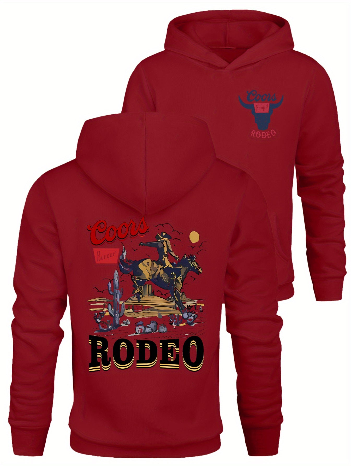 Cozy RODEO Hoodie - Fashion Hoodies for Men, Long Sleeve, Trendy, Casual, Versatile, Autumn Winter Essential, Soft and Warm Sweatshirt for Outdoor Activities