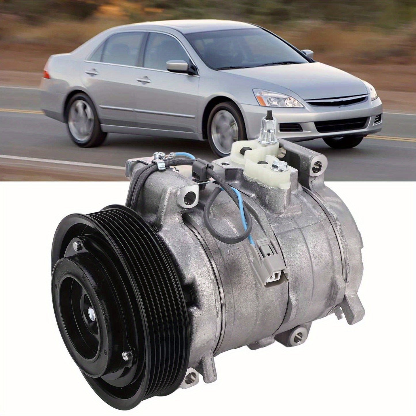 FECAMOS RYC Reman AC Compressor Replacement Part Fit for Accord 2003‑ 2007 CO28003C