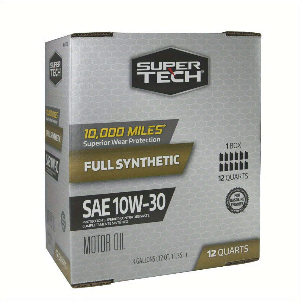 Full Synthetic SAE 10W-30 Motor Oil, 12 Quart Bag (3 gallons)