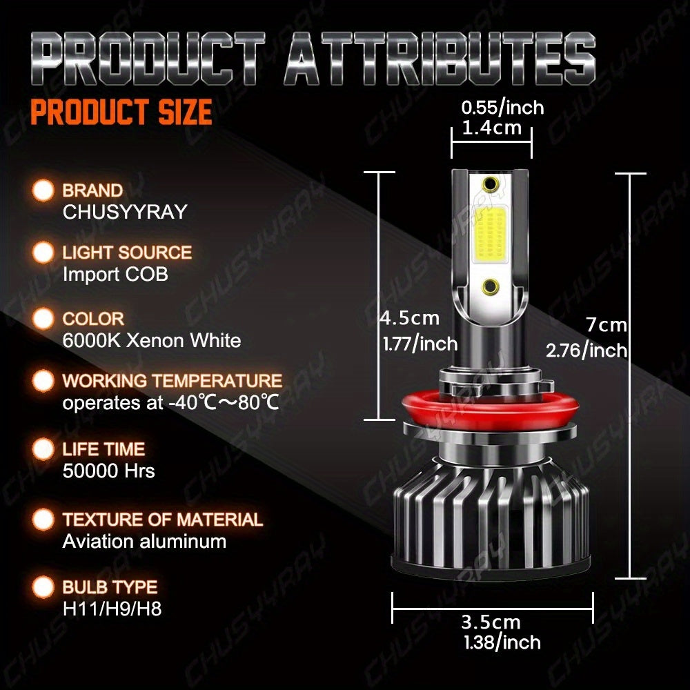 Fit For GMC Sierra 1500 2500 3500 2007-2013 LED Headlight+Fog Light Bulbs Kit 100W 6000K Cool White 30000LM, Pack Of 6