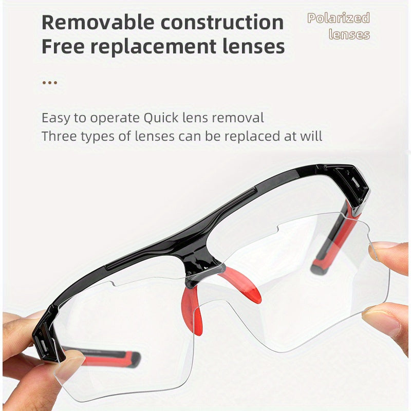 ROCKBROS Cycling Glasses Men Women Sports Sunglasses Road MTB Bicycle Polarized Glasses Riding Protection Eyewear 3 Lens Goggles
