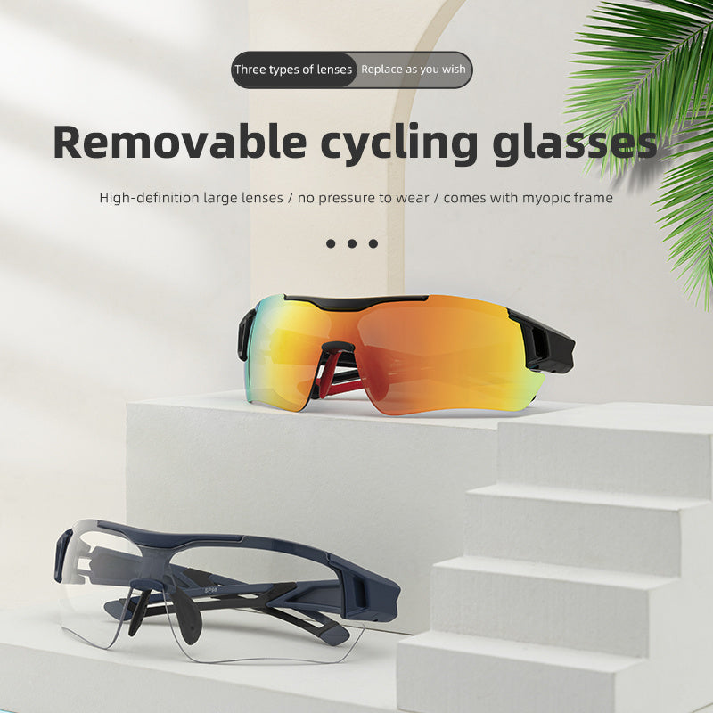 ROCKBROS Cycling Glasses Men Women Sports Sunglasses Road MTB Bicycle Polarized Glasses Riding Protection Eyewear 3 Lens Goggles
