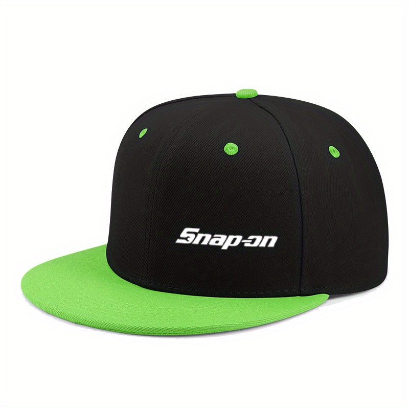 Adjustable Flat Bill Baseball Cap - Sun Protection Hip Hop Hat with Fashion Letter Design for Outdoor Activities
