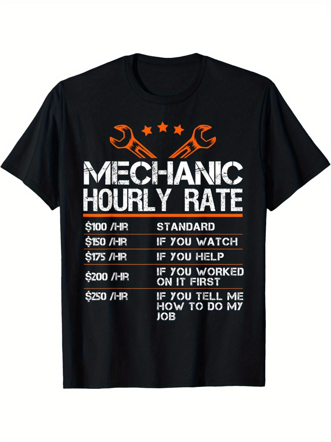 Funny Mechanic Hourly Rate Auto Repair Mechanic Labor Rates T-Shirt