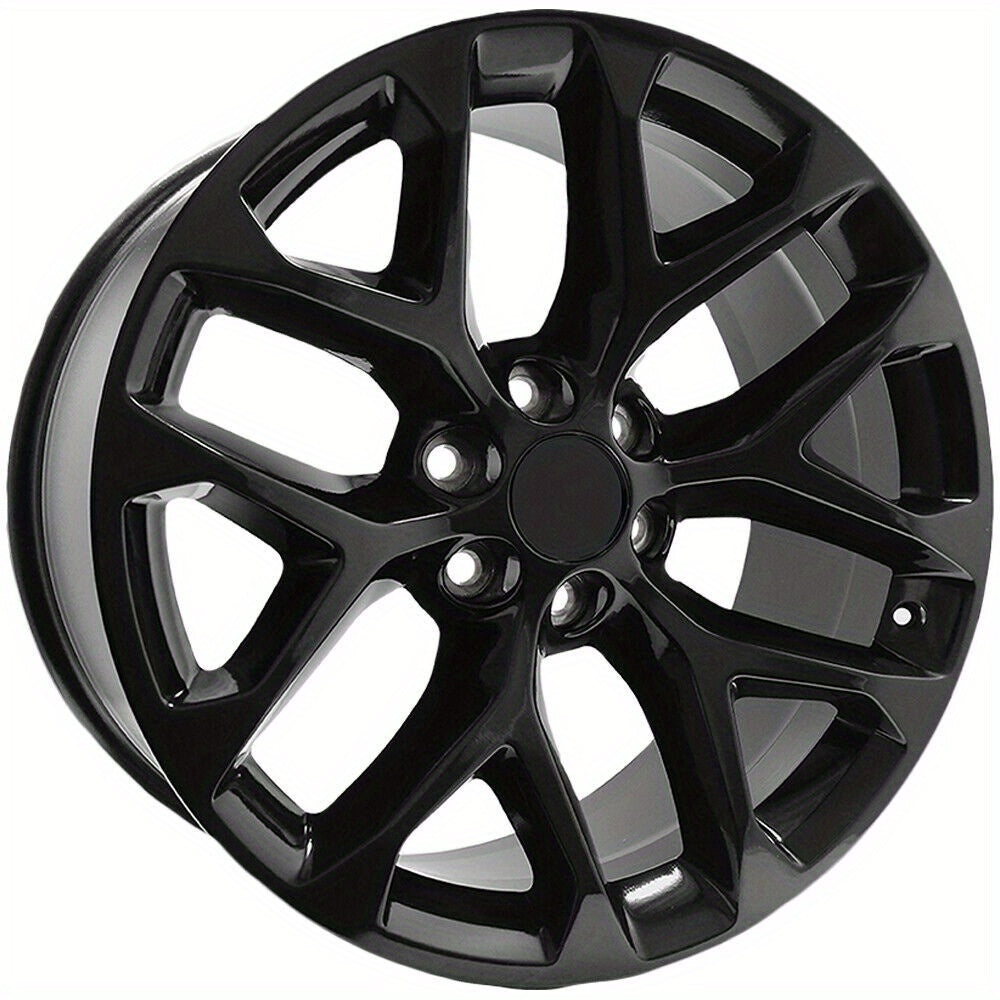 Replica PR177 Snowflake 24x10 6x5. 5" +24mm Gloss Black Wheel Rim 24" Inch