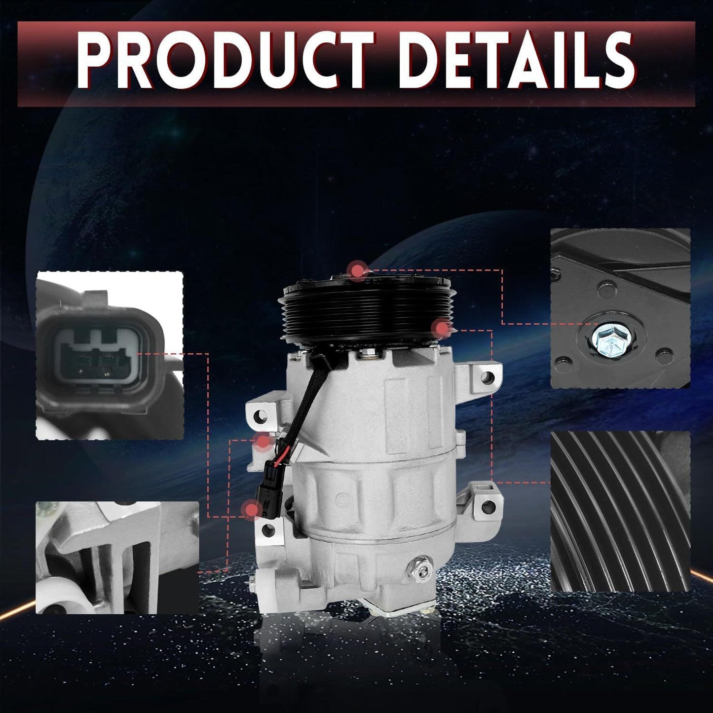 Air Conditioning Compressor for Nissan Altima 2. 1.32gal 2013-2018