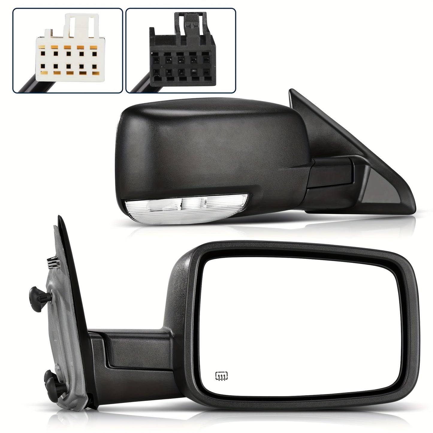Right Passenger Side Mirror for Ram 1500 2009-2016 for Ram 2500 3500 4500 5500 2010-2016 Door Mirror Power Adjustable Heated Led Turn Signal Puddle Light