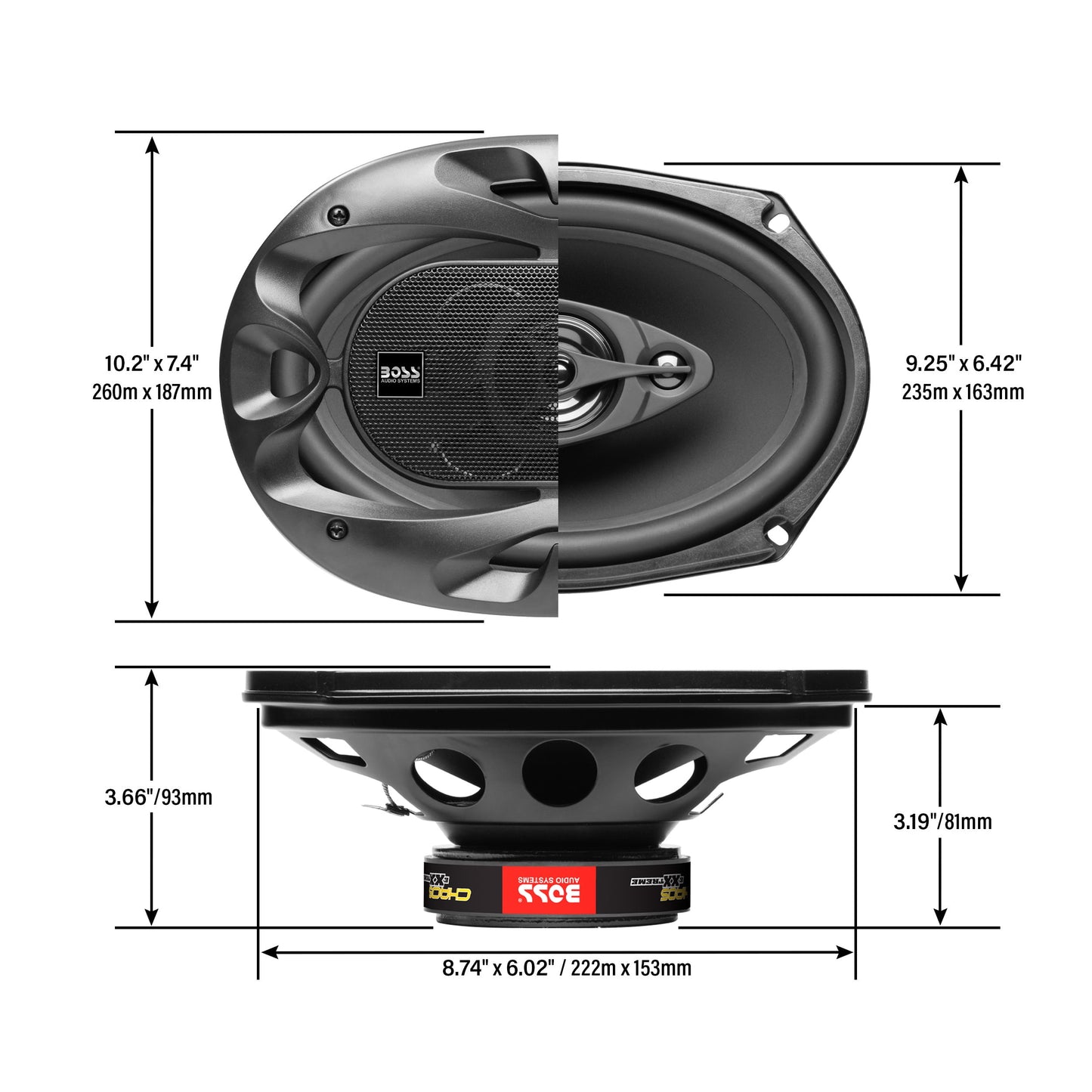 CH6930B Chaos Series 6 X 9 Inch Car Stereo Door Speakers - 400 Watts Max, 3 Way, Full Range Audio, Tweeters, Coaxial, Sold in Pairs