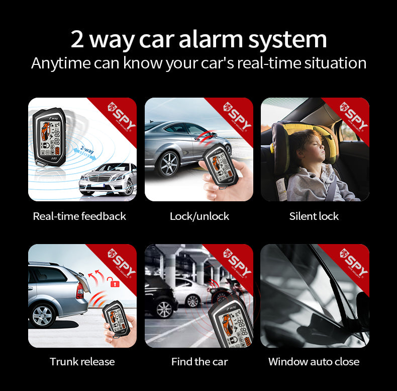 SPY Two Way LCD Remote Engine Starter Car Alarm System Auto Two Way