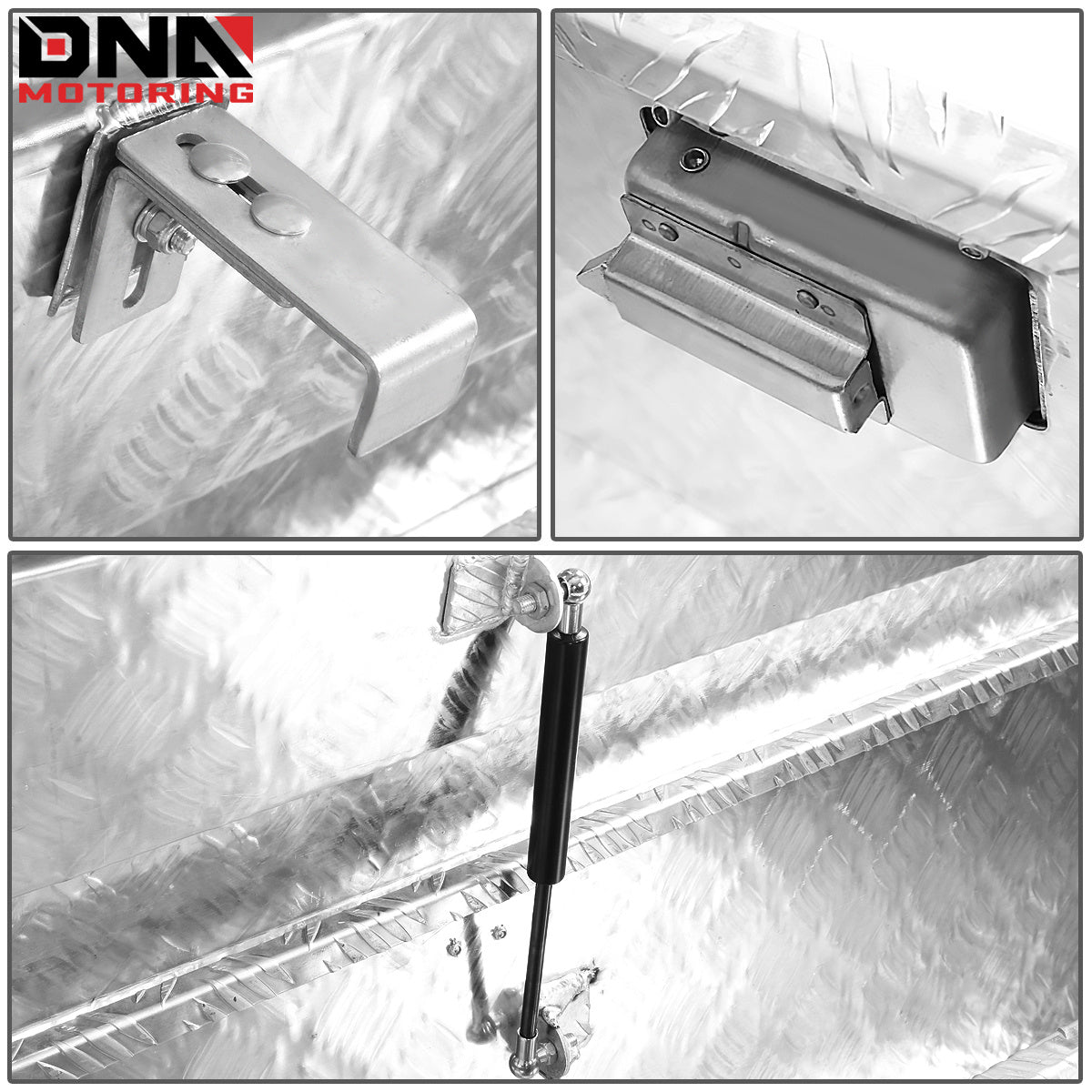 DNA Motoring Aluminum Pickup Truck Bed Trailer Key Lock Storage Tool Box