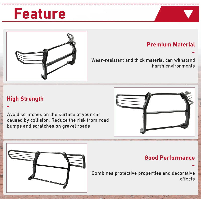 Front Brush Guard Bumper Grille Compatible with 2016-2023 Toyota Tacoma Bull Bar Brush Push Bar Guard Protector Powder Coated Black Steel Exterior Accessories