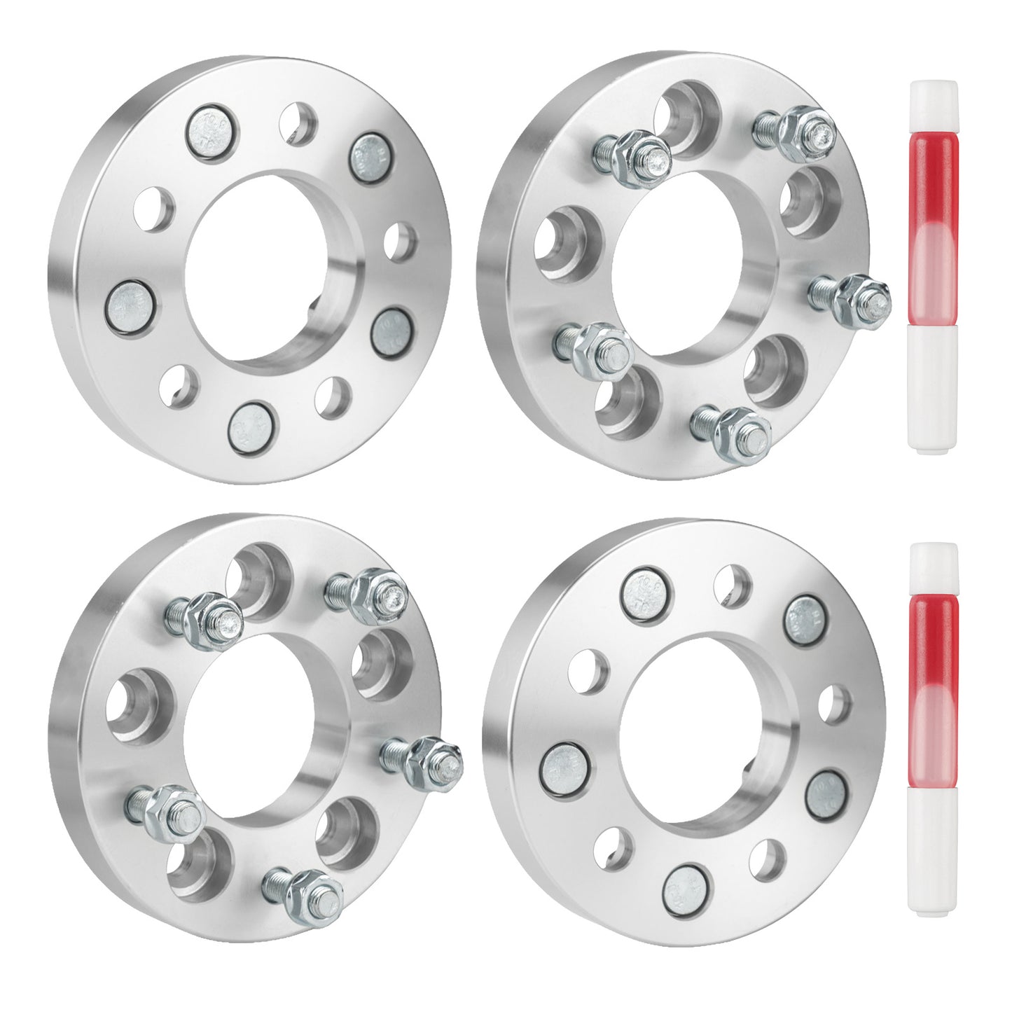 KAX 5x4.5 To 5x4.75 Wheel Adapters, 1 Inch 5 Lug Centric Wheel Adapters (Changes Bolt Pattern) Fit For Town & Country, Grand Caravan, Caravan, 300M, Voyager, With M12x1.5 Studs 74mm Hub Bore, 4pcs