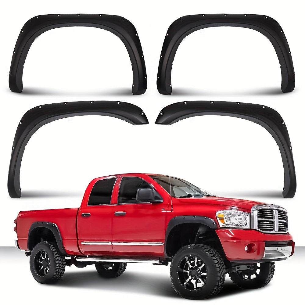 Fender Flares for Dodge Ram 2002-2008 1500 and 2003-2009 Ram 2500 3500 - Textured Black, Durable, Not Compatible with 2006-2009 8ft Long Bed Models and Dually Models