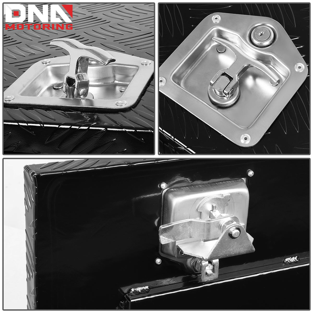 DNA Motoring Aluminum Pickup Truck Bed Trailer Key Lock Storage Tool Box