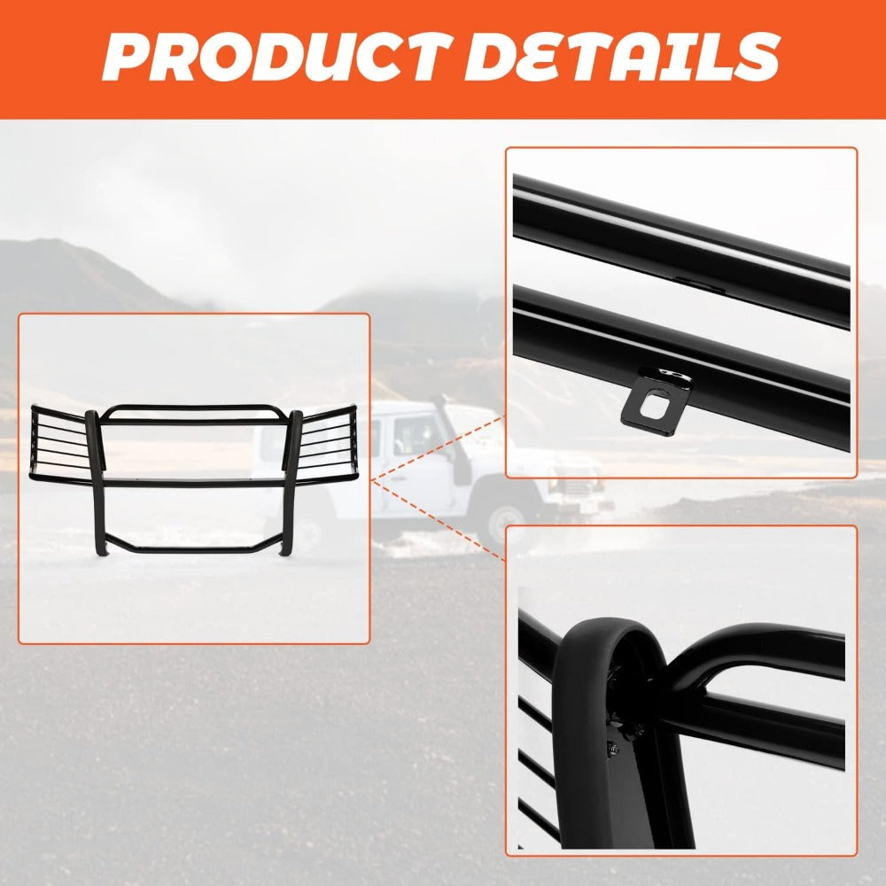 Brush Grille Guard Compatible with 2002-2006 Chevy Avalanche 1500 (with Body Cladding) Front Bumper Guard Protection Bull Bar Brush Push Bar Black Steel Power Coated