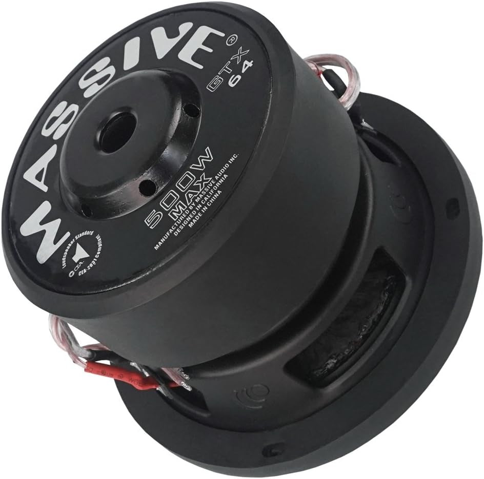 GTX64 – 6.5 Inch Car Audio Subwoofer, High Performance Subwoofer for Cars, Trucks, Jeeps - 6.5" Subwoofer 250 Watt RMS, 500W MAX Dual 4 Ohm, 1.5 Inch Voice Coil. Sold Individually