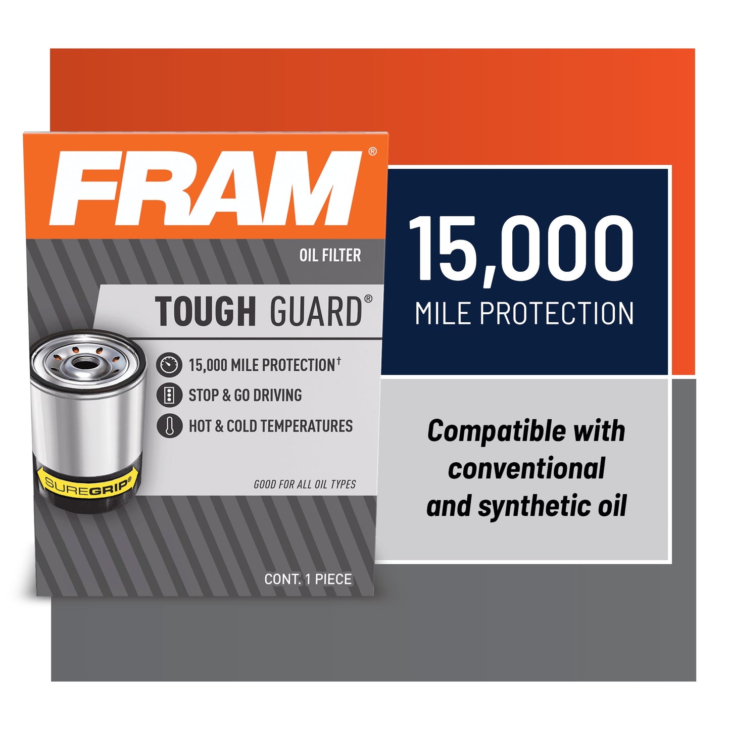 (3 Pack) Tough Guard 15,000 Mile Oil Filter, TG9688 Fits Select: 2012-2023 HYUNDAI ELANTRA, 1990-2019 HYUNDAI SONATA