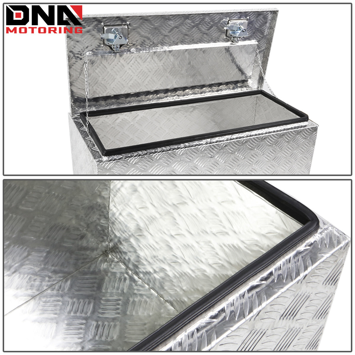 DNA Motoring Aluminum Pickup Truck Bed Trailer Key Lock Storage Tool Box