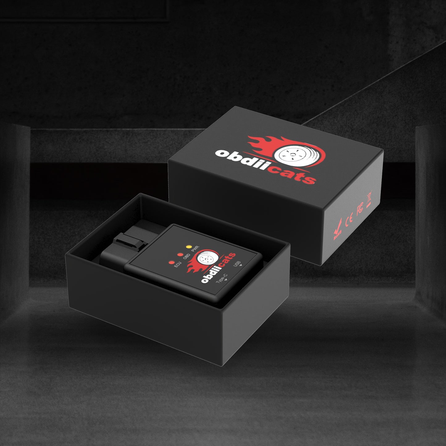 OBDIICAT 2-in-1 HK-V3FC Chip Tuner & USB Quick Charger - Increase Power, Torque & Fuel Efficiency with OBD2 Compatibility