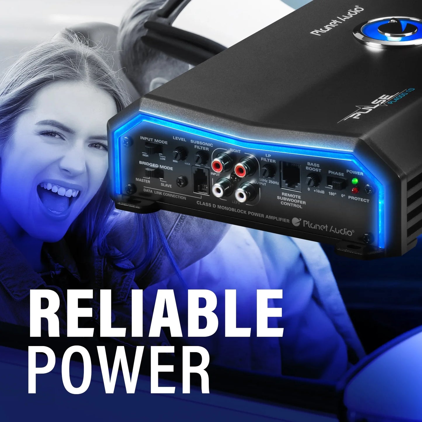 PL4000.1D 4000 W Max 1 Ohm Monoblock Class D Car Stereo Amplifier