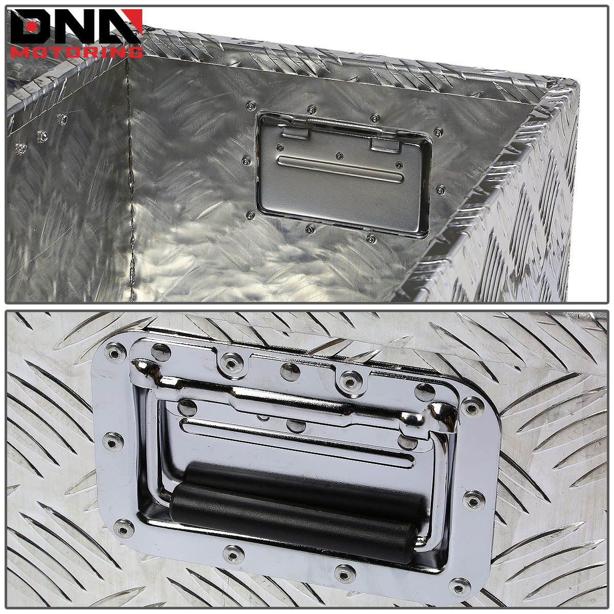 DNA Motoring Aluminum Pickup Truck Bed Trailer Key Lock Storage Tool Box