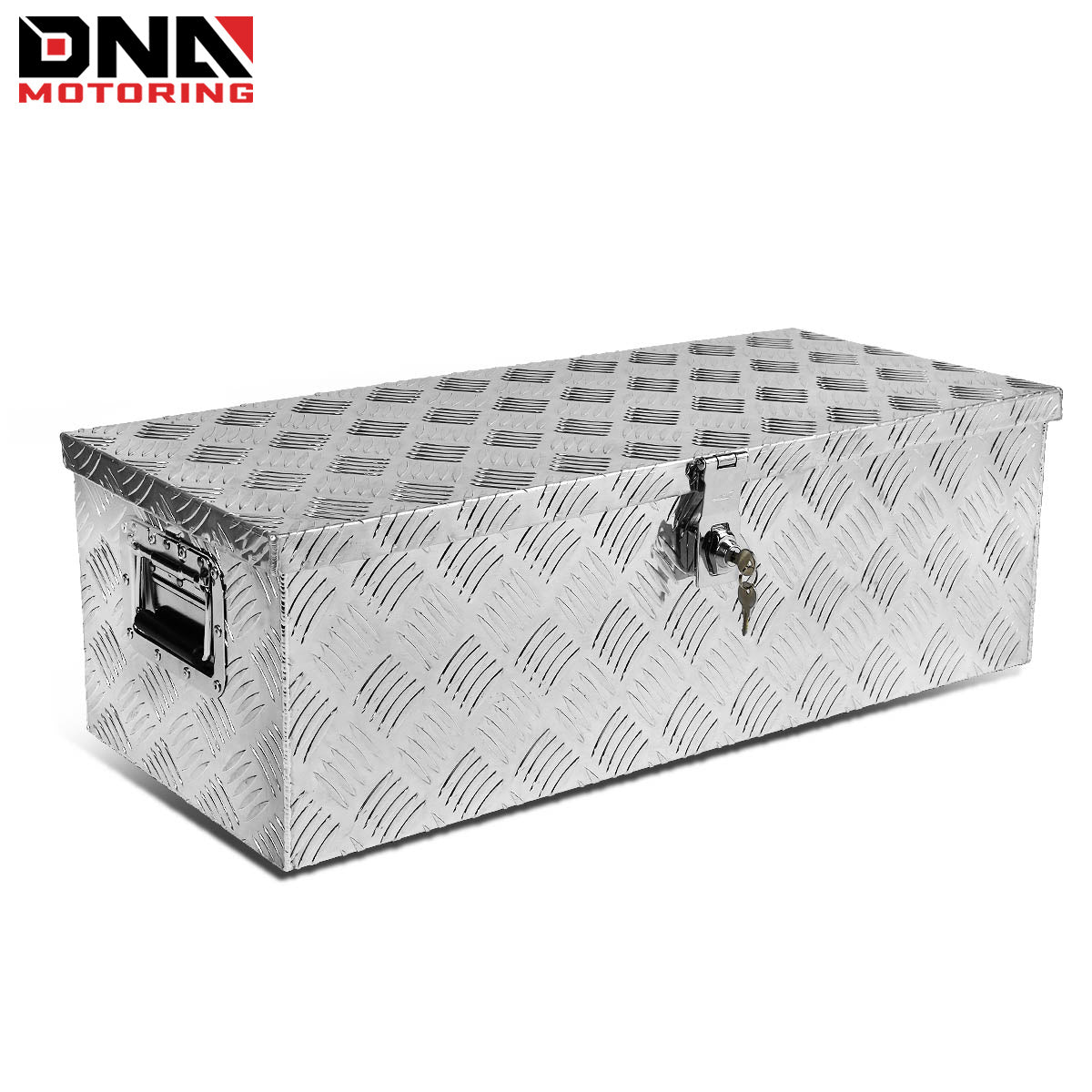 DNA Motoring Aluminum Pickup Truck Bed Trailer Key Lock Storage Tool Box