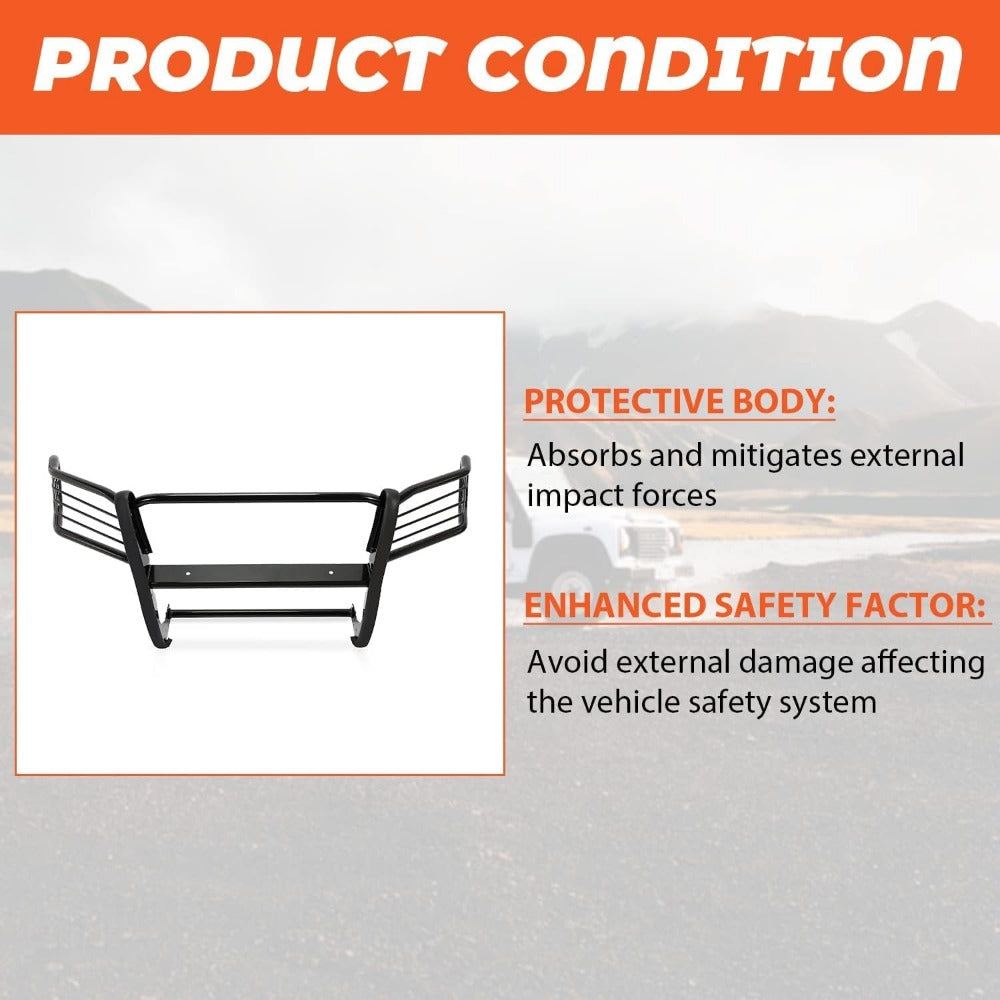 Brush Grill Guard Compatible with 2005-2014 Taco ma Front Bumper Grille Guard Protection Bull Bar Powder Coated Steel Black