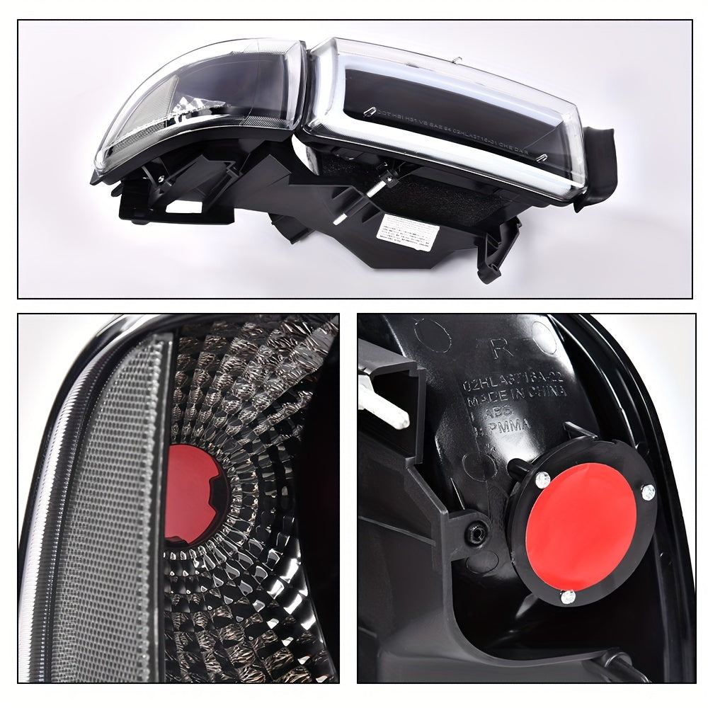 LED Light Strip Headlight W/o Bulbs Fit For Dodge For Ram 1500 1994-2001 For Dodge For Ram 2500 For 3500 1994-2002 Clear Lens Black Housing Clear Reflector
