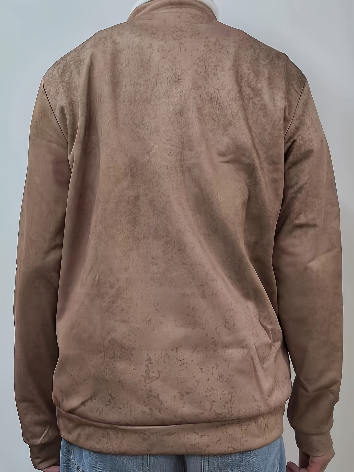 Men's Vintage Print Casual Long Sleeve 1/4 Zip Cowboy Sweatshirt, Western Aztec Fleece Pullover Sweatshirt, Winter Fall