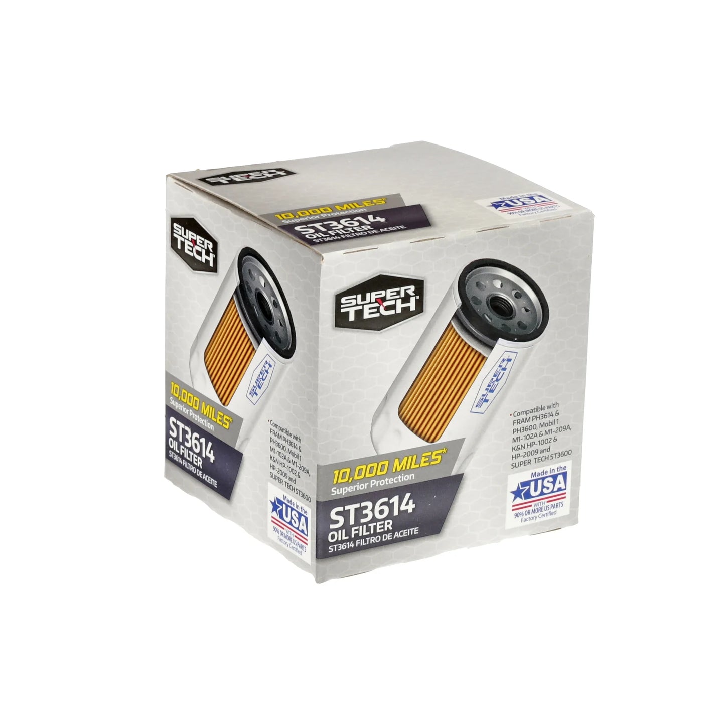 (6 Pack) ST3614, 10K Mile Spin-On Replacement Oil Filter for Select Ford Vehicles