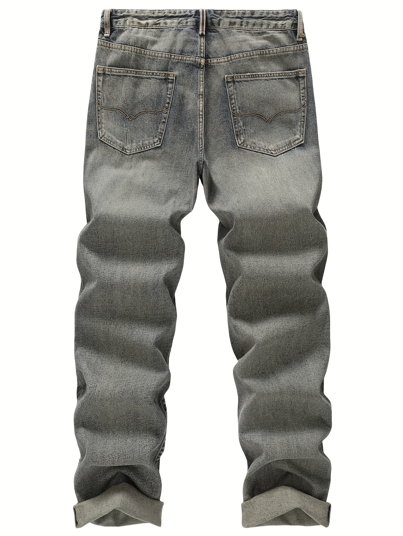 Classic Fit Mens Regular Length Non-Stretch Straight Leg Denim Jeans - Soft Washed, Machine Washable, All-Season Basics - Durable Woven Fabric, Solid Color, No Sheer