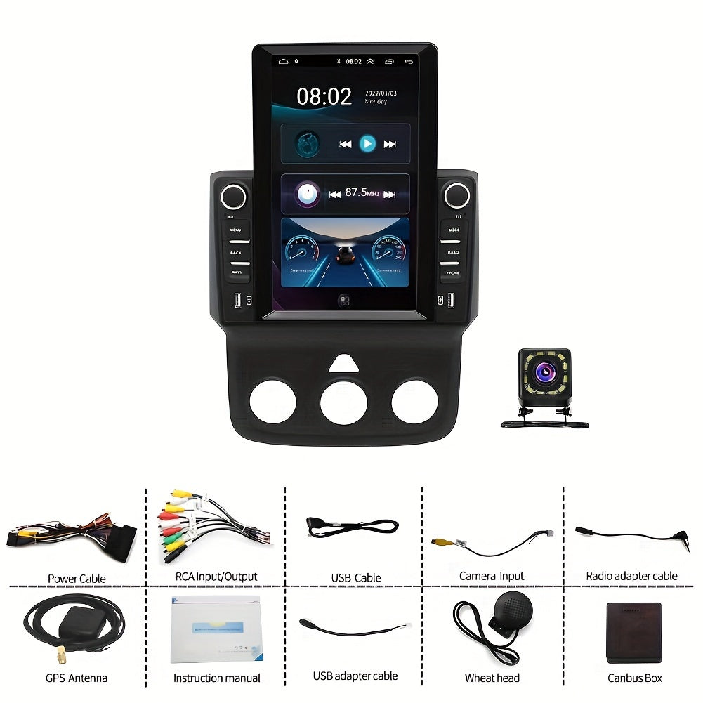 For Ram 1500 2500 3500 2013 2014 2015 2016 2017 2018 2019 9.7" Android 13.0 Car Stereo Radio GPS Navigation System - High-Speed Touchscreen Car Player With Rear View AHD Camera Input