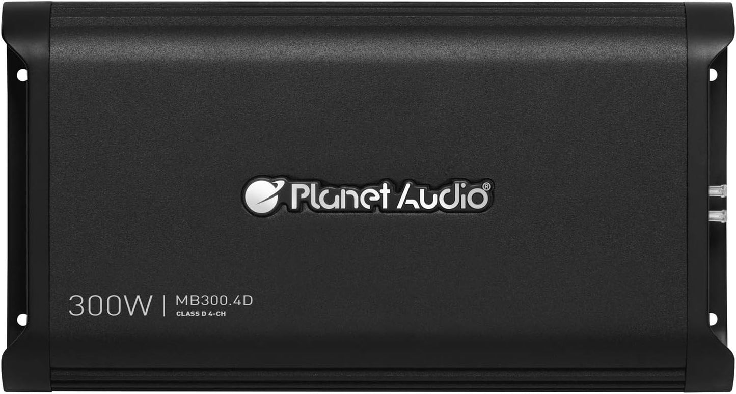 MB300.4D 4 Channel Class D Car Amplifier - 1200 Watts, 2 Ohm Stable, Digital, Full Range, Mosfet Power Supply, Great for Speakers and Subwoofers