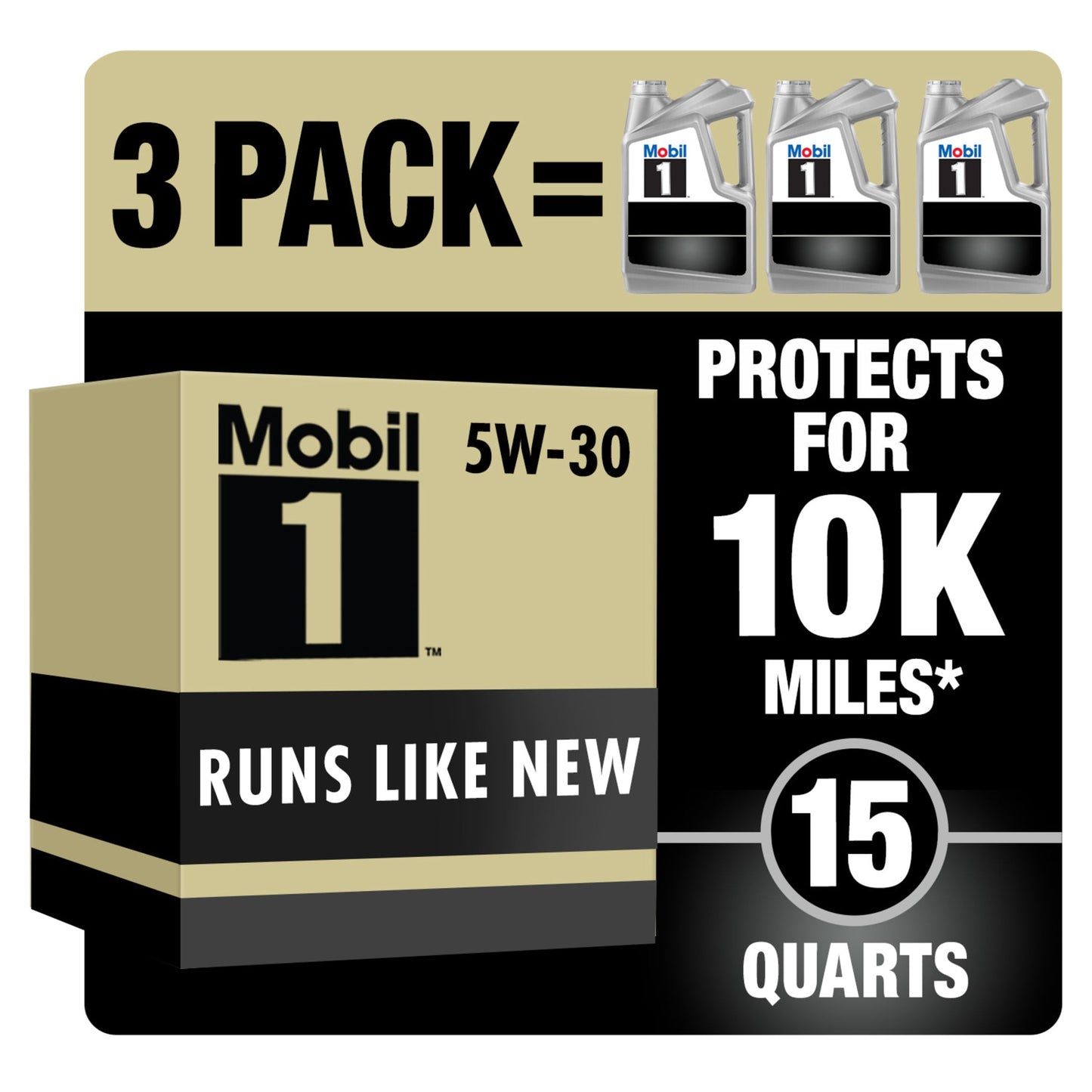 (4 Pack) Advanced Full Synthetic Motor Oil 5W-30, 5 Quart (Pack of 3)