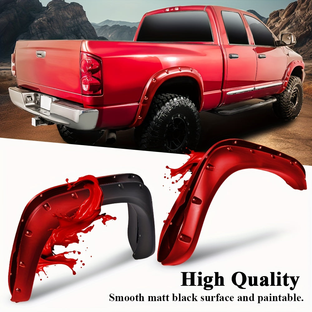 Fender Flares for Dodge Ram 2002-2008 1500 and 2003-2009 Ram 2500 3500 - Textured Black, Durable, Not Compatible with 2006-2009 8ft Long Bed Models and Dually Models