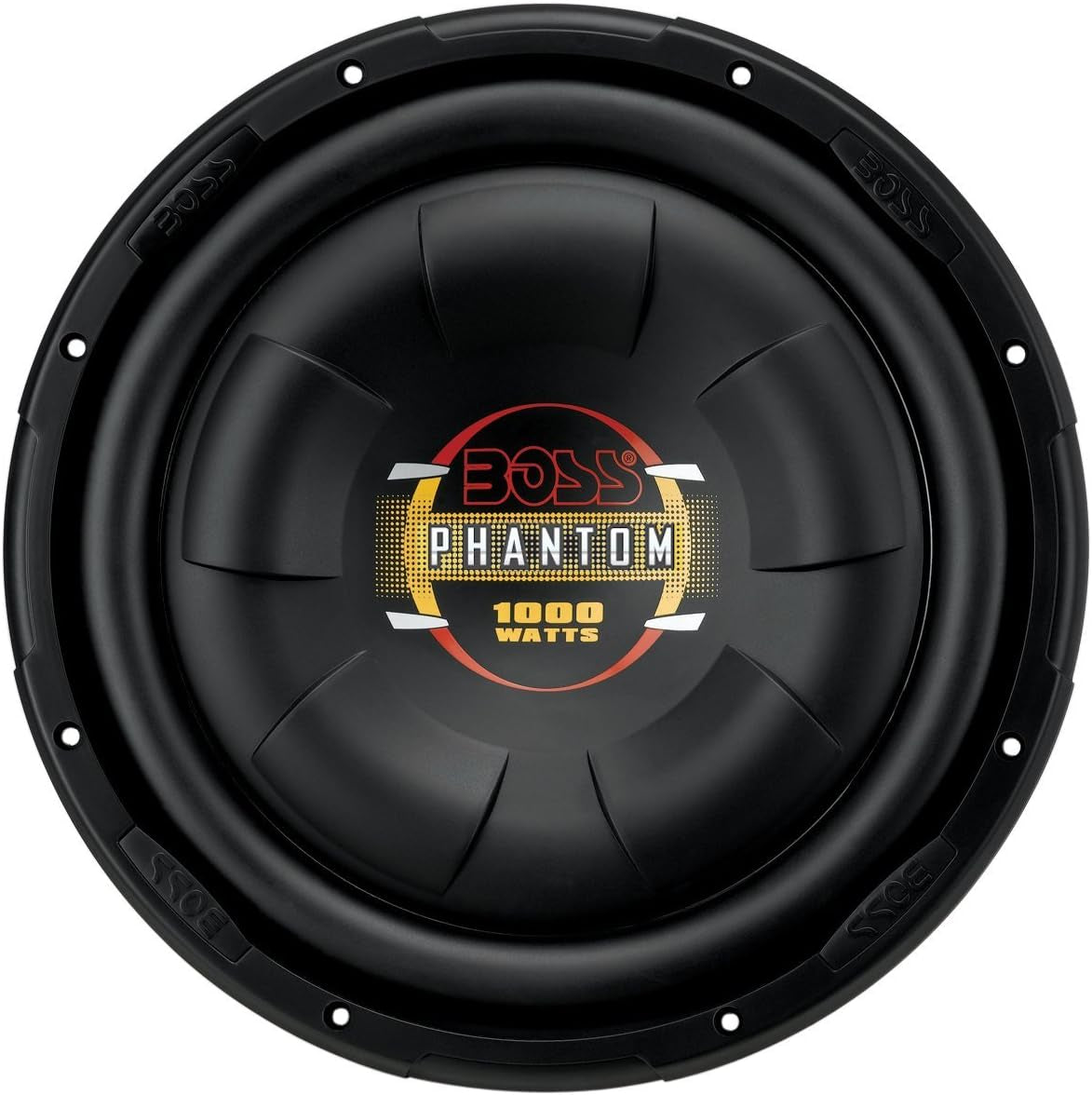 D12F Phantom Series 12 Inch Car Subwoofer - 1000 Watts Max, Single 4 Ohm Voice Coil, Sold Individually, Hook up to Amp