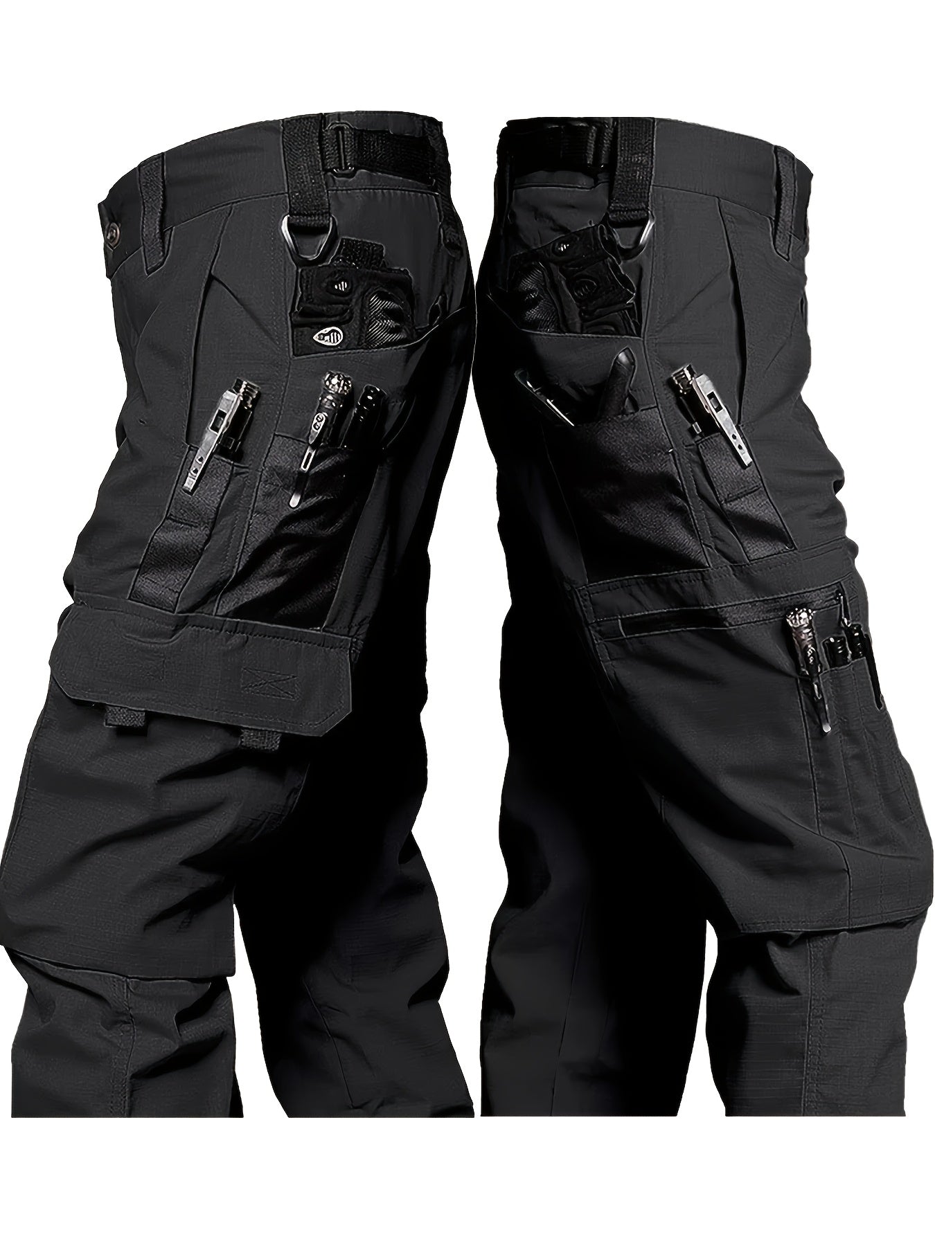 Men's Multi-Pocket Cargo Pants - Waterproof, Durable & Tear-Resistant for Outdoor Activities like Hiking, Camping, Hunting | All-Season Polyester Workwear