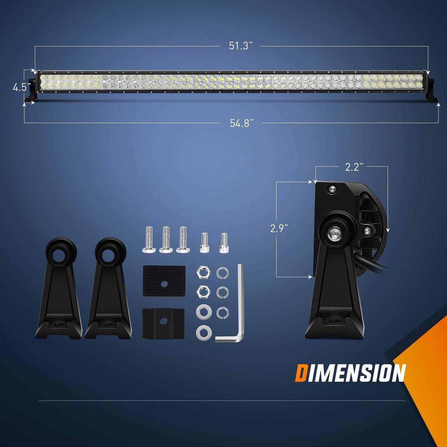 Nilight LED Light Bar 52Inch 300W Spot Flood Combo LED Driving Lamp Off Road Lights LED Work Light