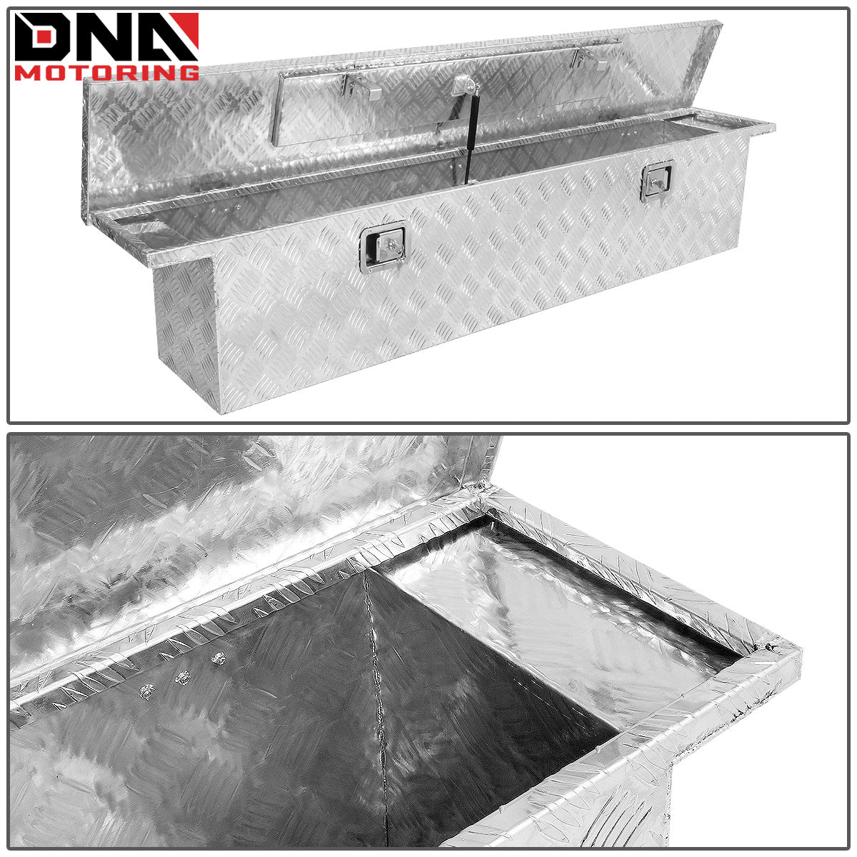DNA Motoring Aluminum Pickup Truck Bed Trailer Key Lock Storage Tool Box
