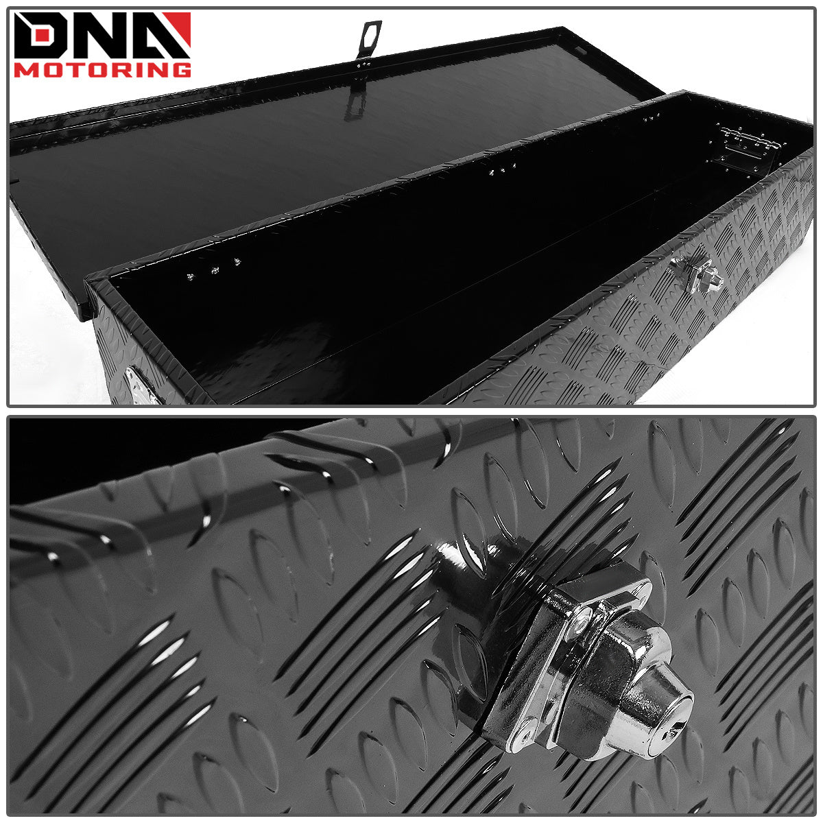 DNA Motoring Aluminum Pickup Truck Bed Trailer Key Lock Storage Tool Box